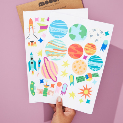 MOOUI. Αυτοκόλλητα τοίχου - Space Race