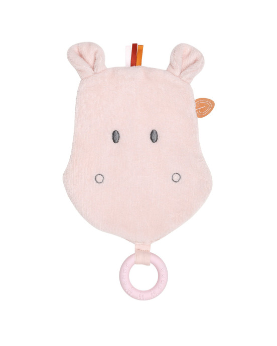 SUSIE & BONNIE. Υφασμάτινο ντουντού Susie με κρίκο οδοντοφυΐας σιλικόνης (ροζ)