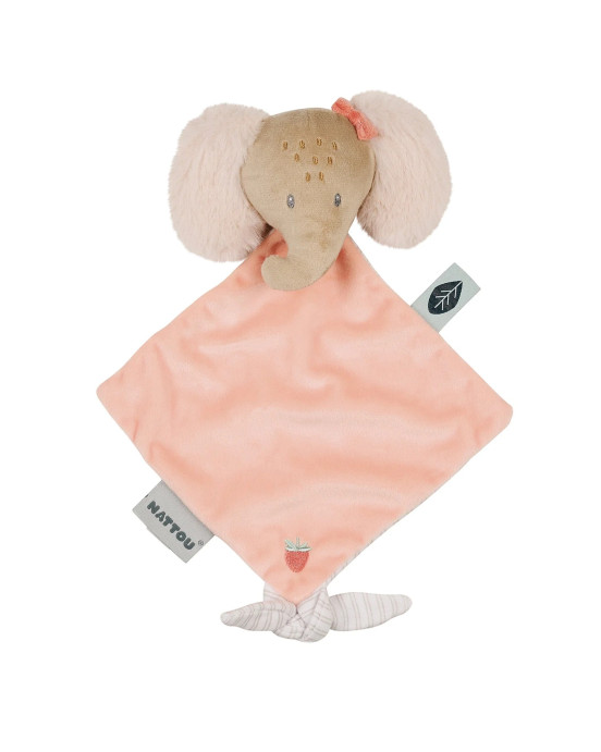 FLO, ERNEST & OLI. Υφασμάτινο ντουντού ελεφαντάκι μίνι Oli (ροζ)