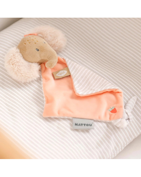 FLO, ERNEST & OLI. Υφασμάτινο ντουντού ελεφαντάκι μίνι Oli (ροζ)