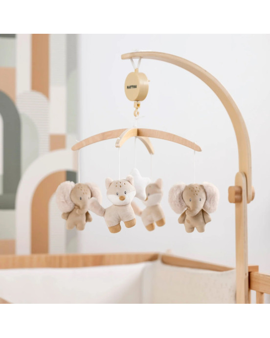 FLO, ERNEST & OLI. Ξύλινο μόμπιλε κρεβατιού