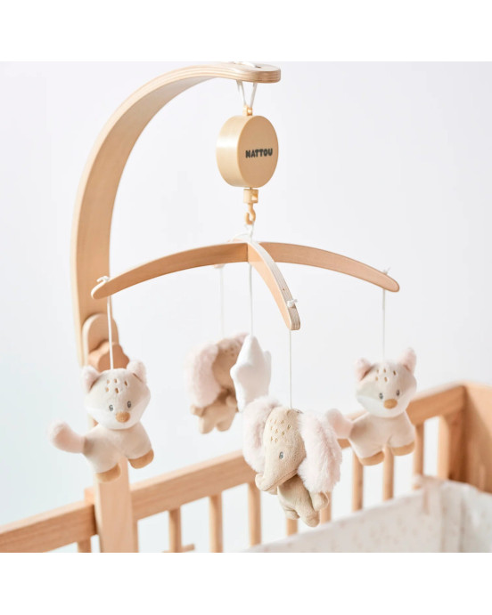 FLO, ERNEST & OLI. Ξύλινο μόμπιλε κρεβατιού