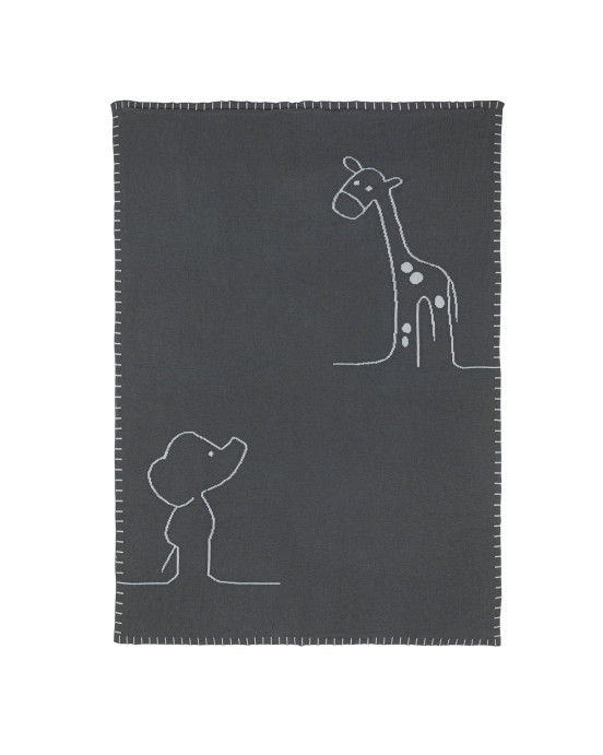 LUNA & AXEL. Βρεφικό πλεκτό κουβερτάκι 75Χ100 (σκούρο πράσινο)