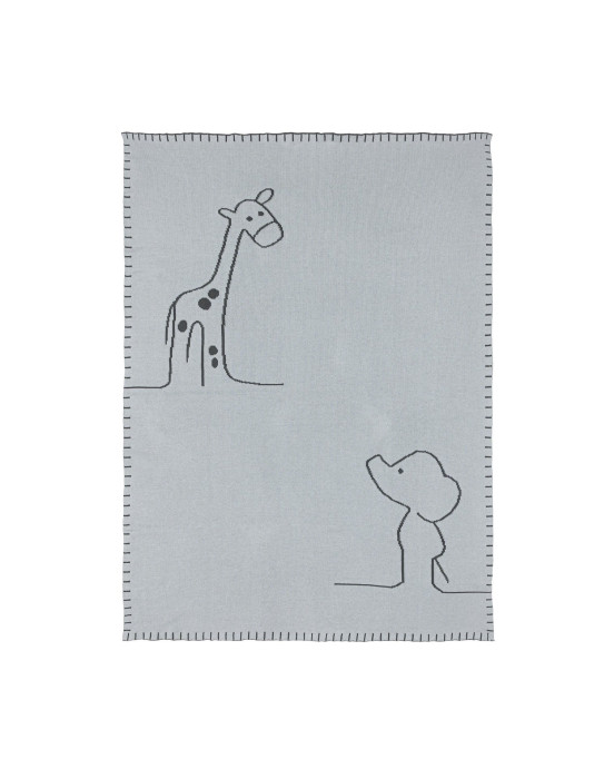 LUNA & AXEL. Βρεφικό πλεκτό κουβερτάκι 75Χ100 (σκούρο πράσινο)