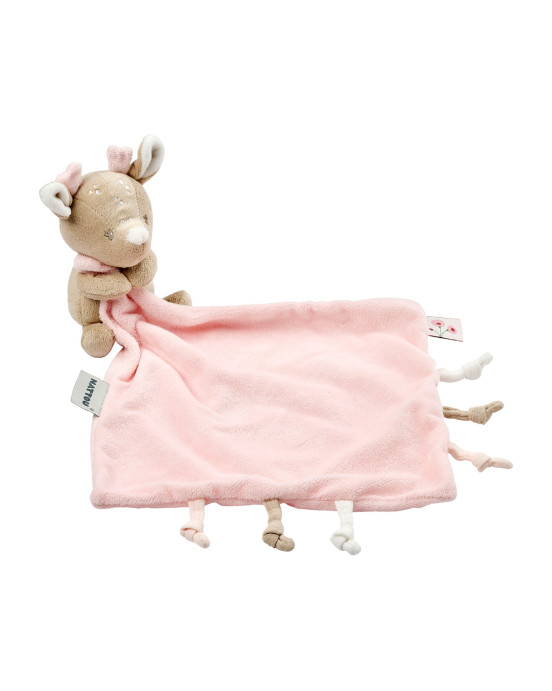 FANFAN. Υφασμάτινο ντουντού ελαφάκι (μπεζ-ροζ)