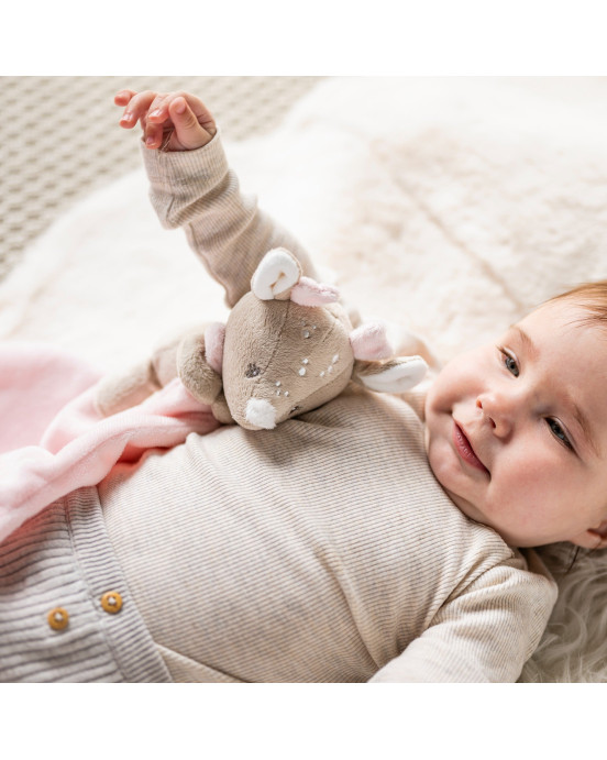 FANFAN. Υφασμάτινο ντουντού ελαφάκι (μπεζ-ροζ)