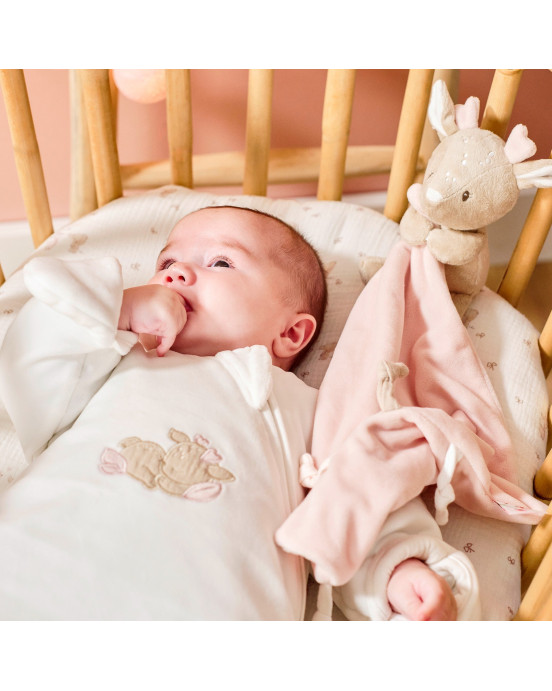 FANFAN. Υφασμάτινο ντουντού ελαφάκι (μπεζ-ροζ)