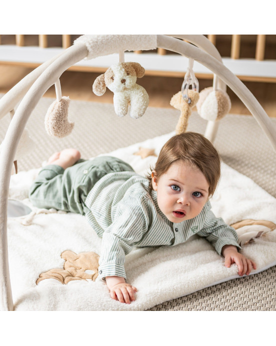 TEDDY. Βρεφικό στρωματάκι δραστηριοτήτων με γυμναστήριο - ορθογώνιο (εκρού)