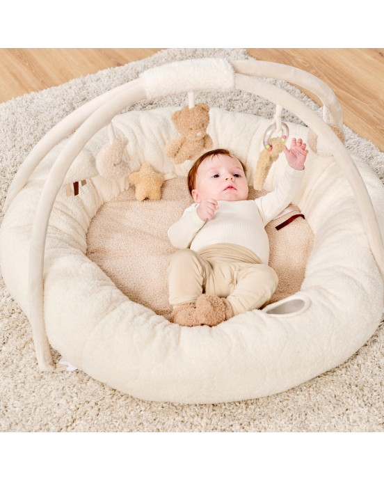 TEDDY. Στρωματάκι δραστηριοτήτων με γυμναστήριο & περιμετρικό μαξιλάρι - στρογγυλό