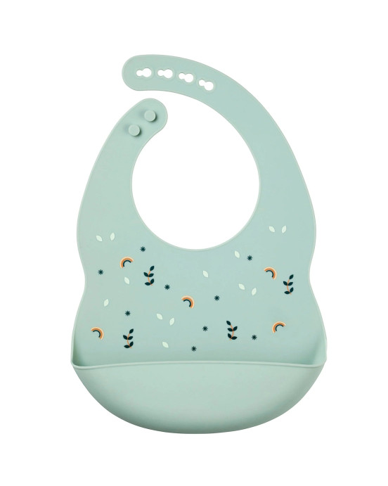 SILICON. Σαλιάρα σιλικόνης με τύπωμα (πράσινο)