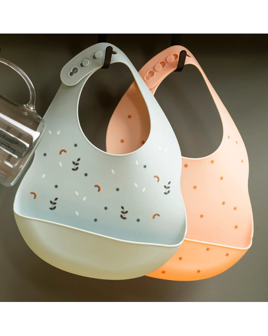 SILICON. Σαλιάρα σιλικόνης με τύπωμα (πράσινο)