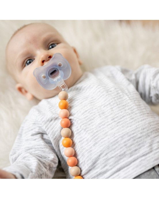 SILICON. Κλιπ πιπίλας - μασητικό 21εκ. (πορτοκαλί-πολύχρωμο)