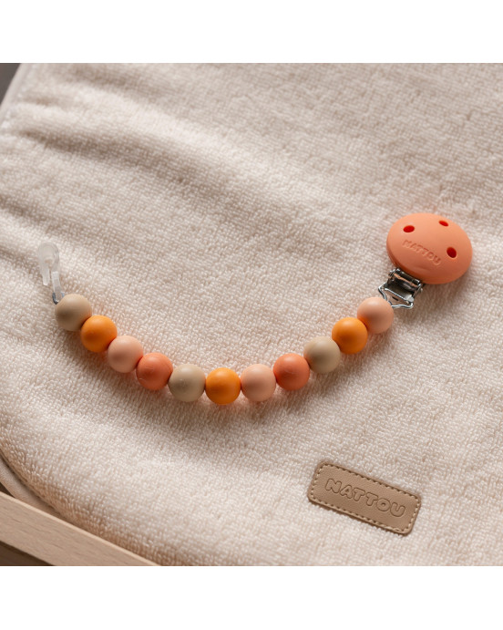 SILICON. Κλιπ πιπίλας - μασητικό 21εκ. (πορτοκαλί-πολύχρωμο)