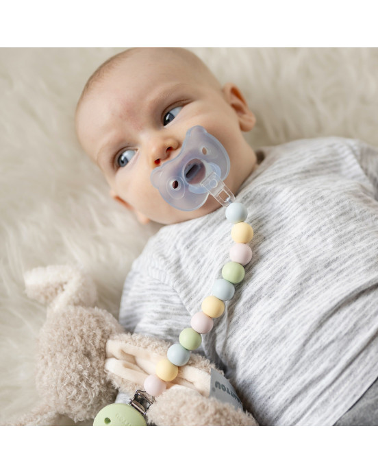 SILICON. Κλιπ πιπίλας - μασητικό 21εκ. (πράσινο-πολύχρωμο)