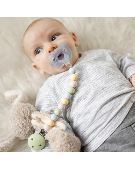 SILICON. Κλιπ πιπίλας - μασητικό 21εκ. (πράσινο-πολύχρωμο)