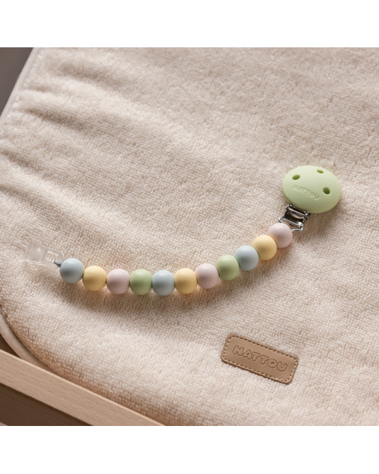 SILICON. Κλιπ πιπίλας - μασητικό 21εκ. (πράσινο-πολύχρωμο)