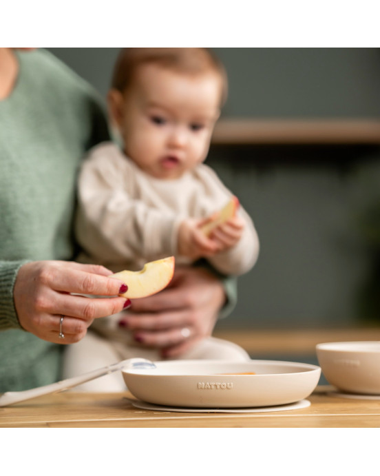 SILICON. Σετ φαγητού 3 τεμαχίων (απαλό μπεζ)