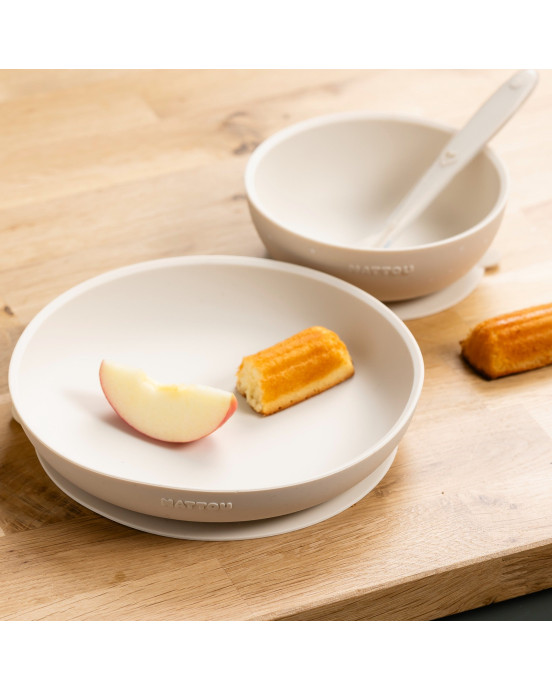 SILICON. Σετ φαγητού 3 τεμαχίων (απαλό μπεζ)