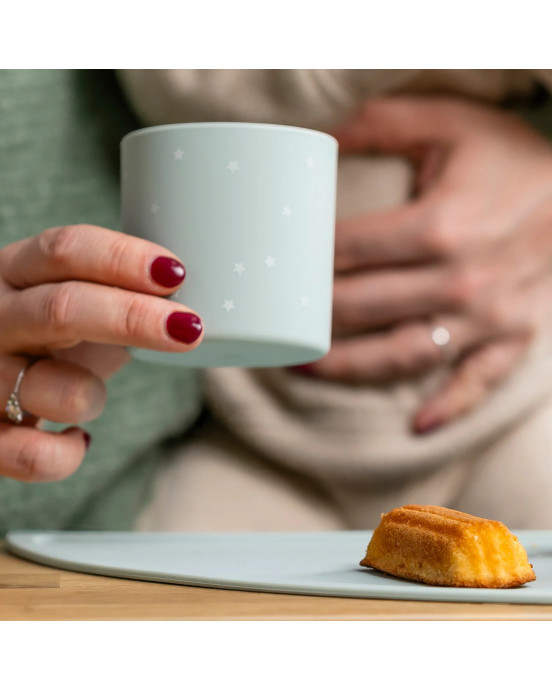 SILICON. Σετ φαγητού 4 τεμαχίων με σουπλά (πράσινο με αστεράκια)