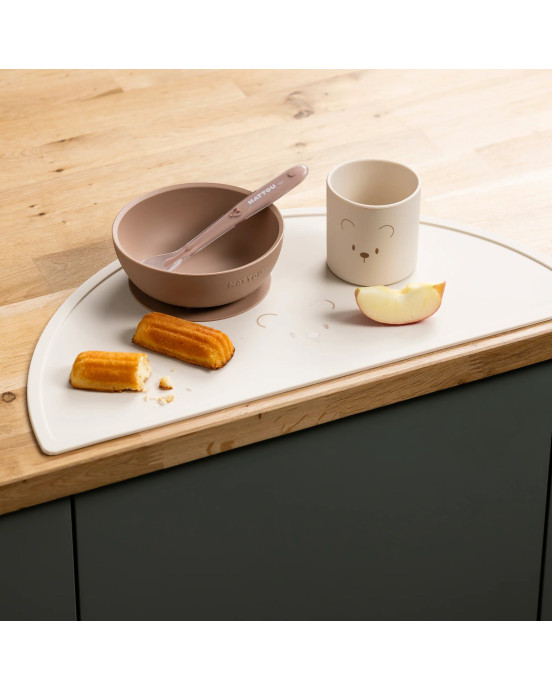 SILICON. Σετ φαγητού 4 τεμαχίων με σουπλά (μπεζ)