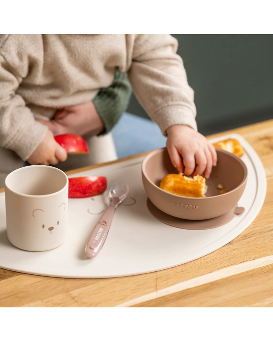 SILICON. Σετ φαγητού 4 τεμαχίων με σουπλά (μπεζ)