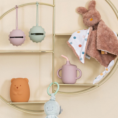 SILICON. Ποτηράκι σιλικόνης με καλαμάκι (ροζ)