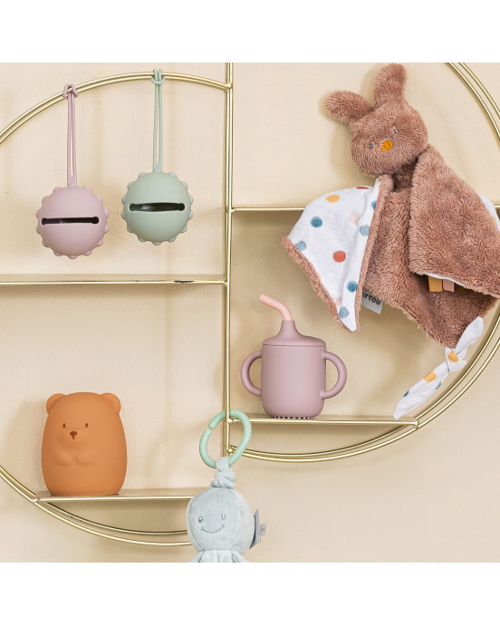 SILICON. Ποτηράκι σιλικόνης με καλαμάκι (ροζ)