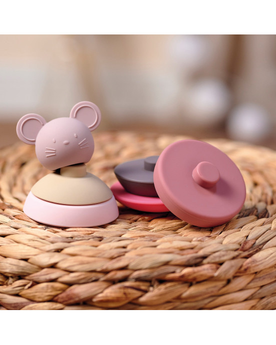 SILICON. Πυραμίδα στοίβαξης σιλικόνης ποντικάκι (ροζ)