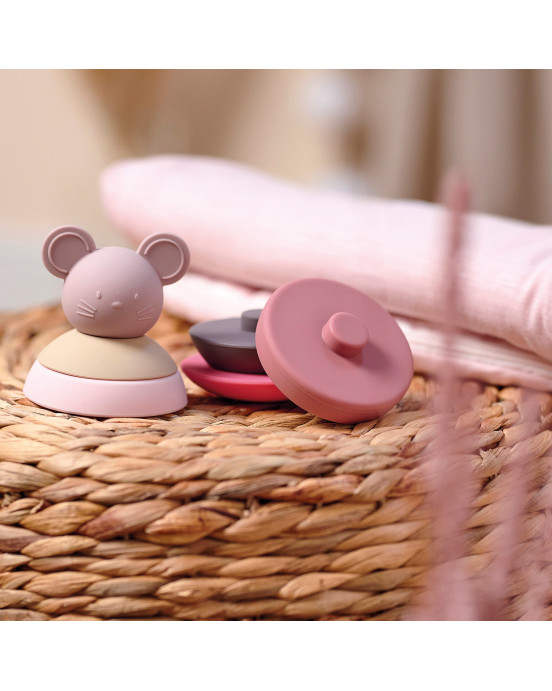 SILICON. Πυραμίδα στοίβαξης σιλικόνης ποντικάκι (ροζ)