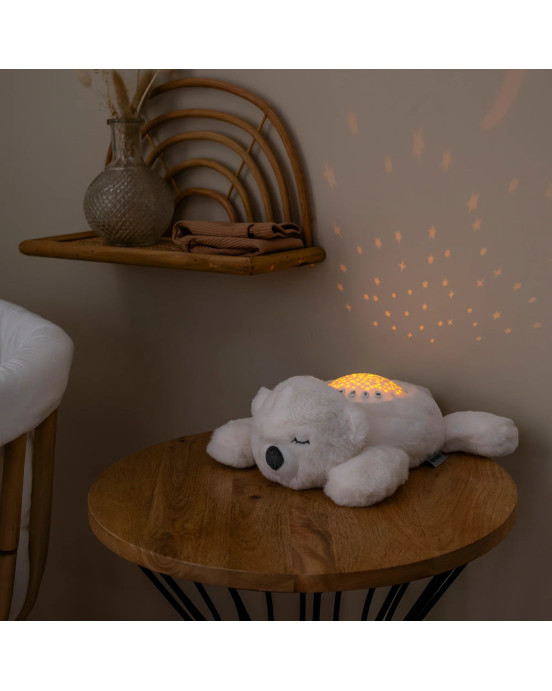 LAPIDOU. Φως νυχτός - μουσικός προβολέας Αρκουδάκι (λευκό)