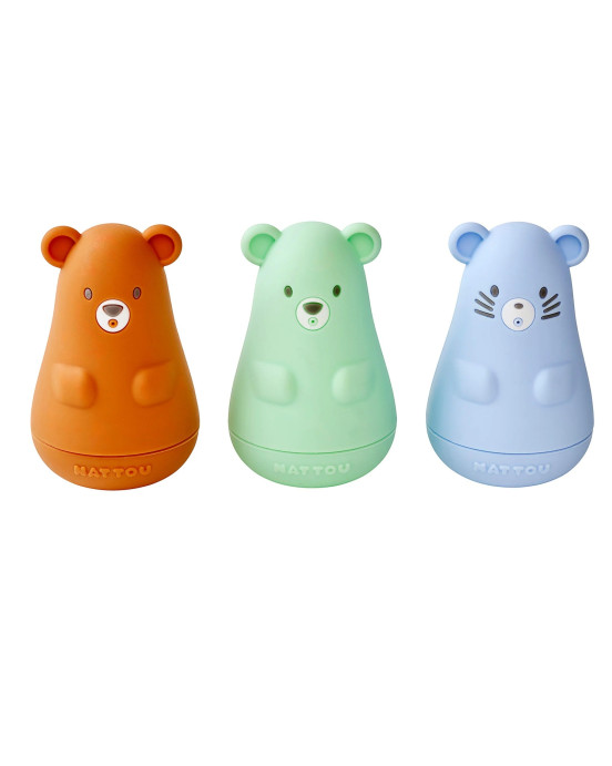 LAPIDOU. Σετ παιχνίδια μπάνιου από σιλικόνη (πορτοκαλί/μπλε/μέντα)