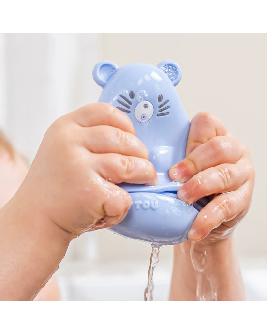 LAPIDOU. Σετ παιχνίδια μπάνιου από σιλικόνη (πορτοκαλί/μπλε/μέντα)