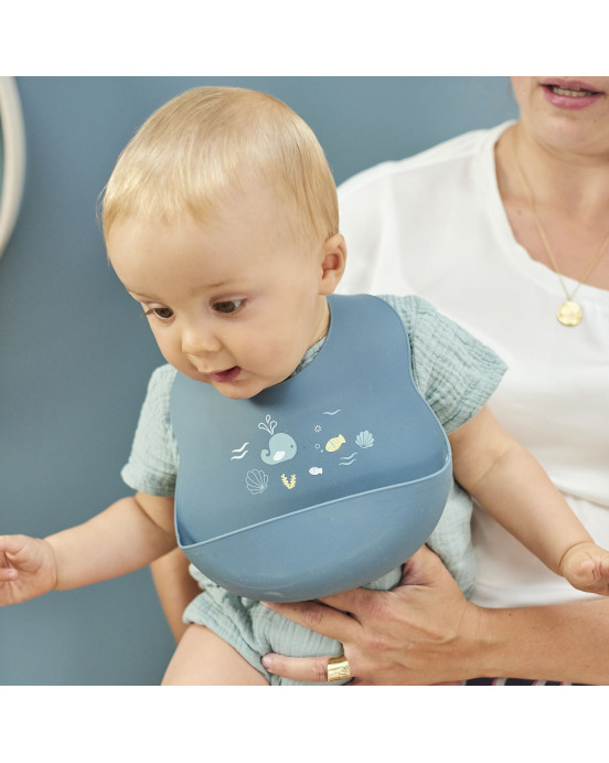 SILICON. Σαλιάρα σιλικόνης (μπλε)