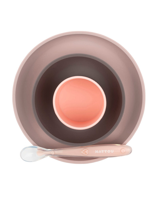 SILICON. Σετ φαγητού 4 τεμαχίων (ροζ-μωβ μελιτζάνας)