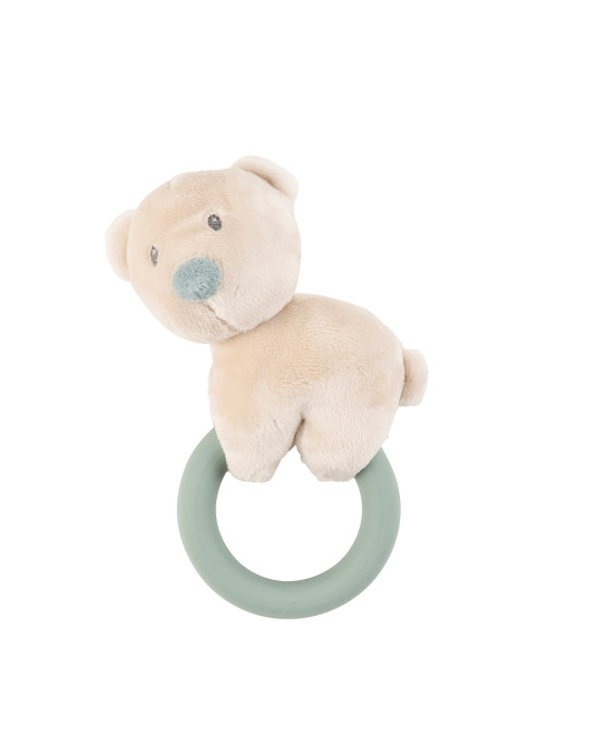 ROMEO, JULES & SALLY. Υφασμάτινη κουδουνίστρα με μασητικό σιλικόνης Jules το αρκουδάκι