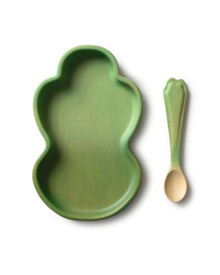 OLI&CAROL. Σετ φαγητού πιάτο-κουτάλι Λαχανίδα