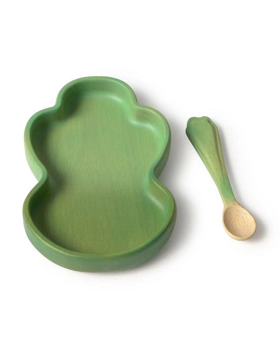 OLI&CAROL. Σετ φαγητού πιάτο-κουτάλι Λαχανίδα