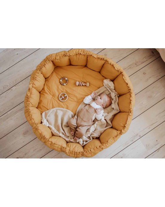 PLAY&GO. Στρώμα παιχνιδιού μαλακό - βρεφική φωλιά - τσάντα 3 σε 1. Mustard