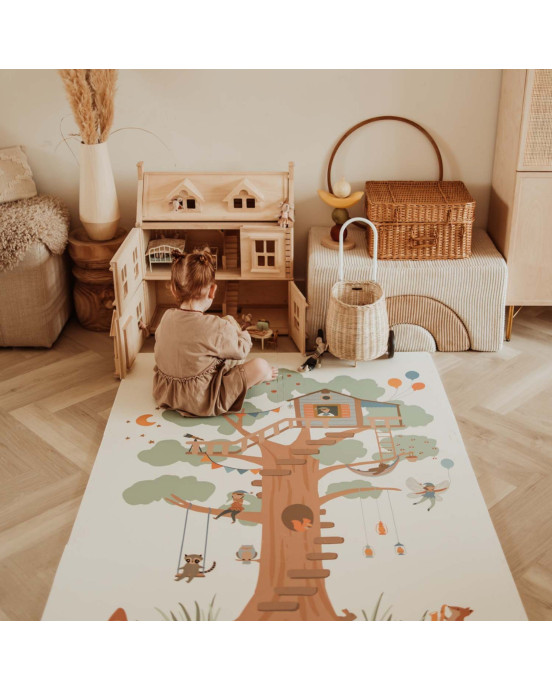 PLAY&GO. Στρωματάκι-παζλ διπλής όψης - κουτί αποθήκευσης - Δεντρόσπιτο