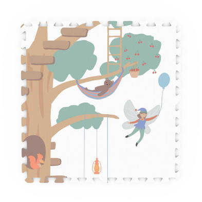 PLAY&GO. Στρωματάκι-παζλ διπλής όψης - κουτί αποθήκευσης - Δεντρόσπιτο