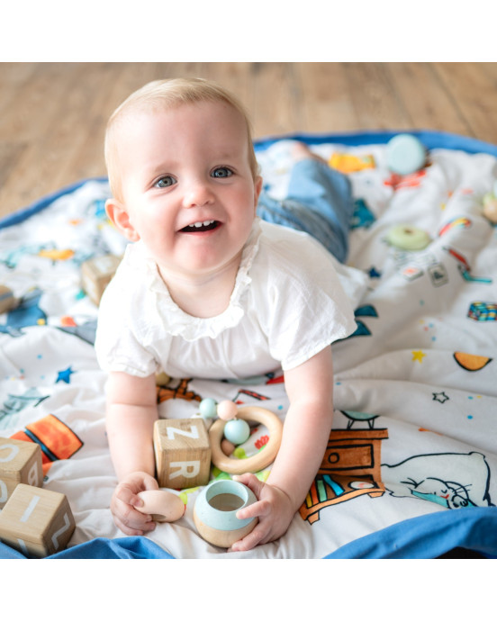 PLAY&GO. Στρώμα παιχνιδιού μαλακό - τσάντα 2 σε 1. Moulin Roty Puce & Pilou