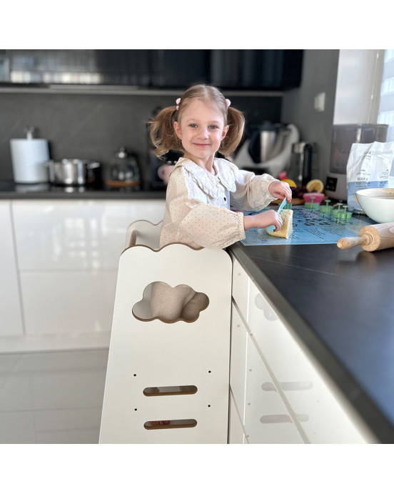 PLUSH NEST. Ξύλινος πύργος εκμάθησης 2 επιπέδων Cloud Wooden Play