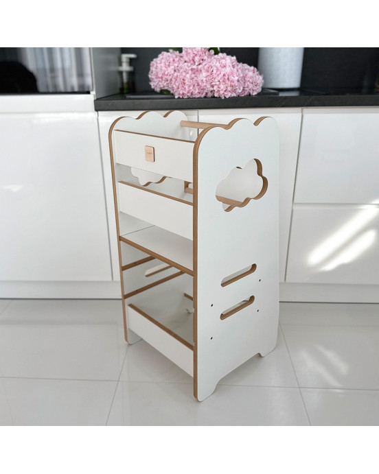 PLUSH NEST. Ξύλινος πύργος εκμάθησης 2 επιπέδων Cloud Wooden Play