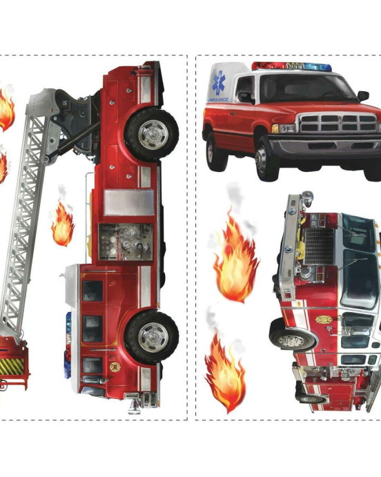 RoomMates. Αυτοκόλλητα τοίχου Πυροσβεστικά οχήματα.