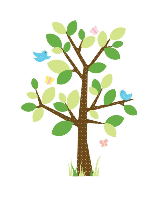 RoomMates. Αυτοκόλλητα τοίχου Δέντρο & πουλάκια.