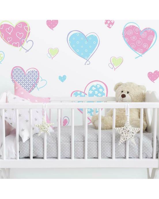 RoomMates. Αυτοκόλλητα τοίχου Καρδιές