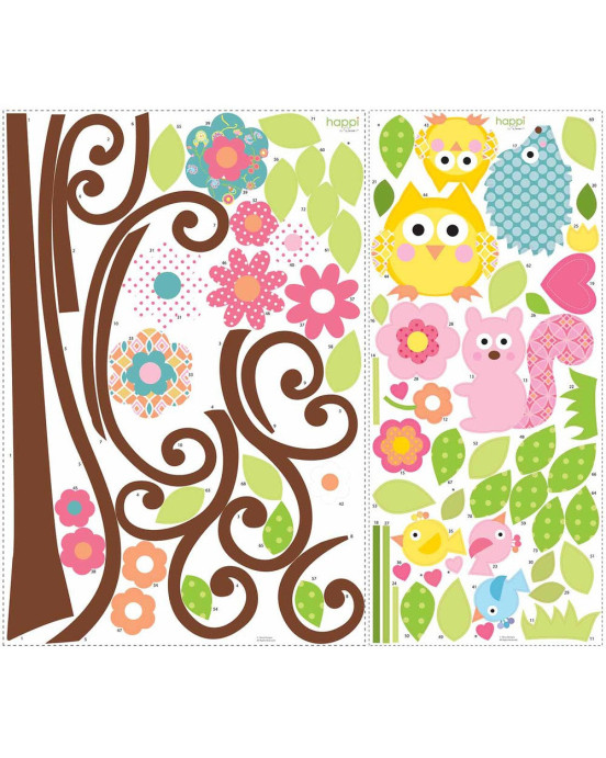 RoomMates. Αυτοκόλλητα τοίχου Χαρούμενο δάσος.