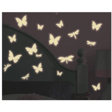 RoomMates. Αυτοκόλλητα τοίχου φωσφορίζοντα Πεταλούδες