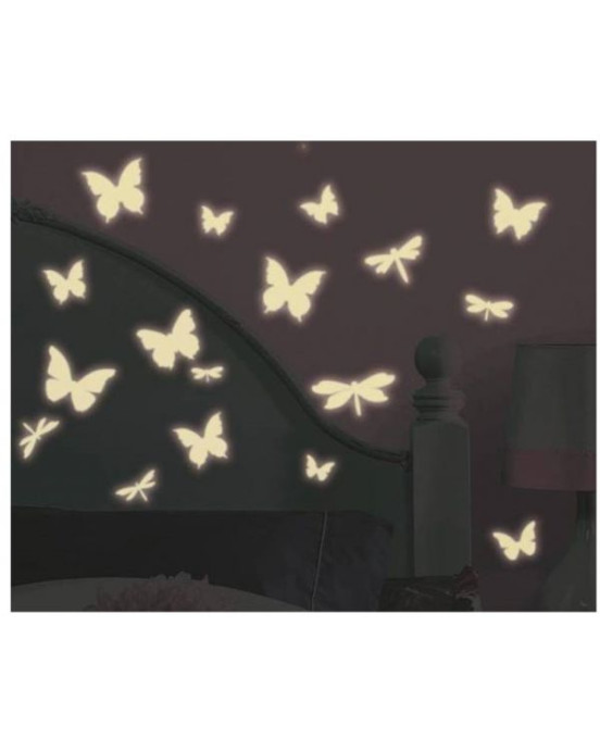 RoomMates. Αυτοκόλλητα τοίχου φωσφορίζοντα Πεταλούδες