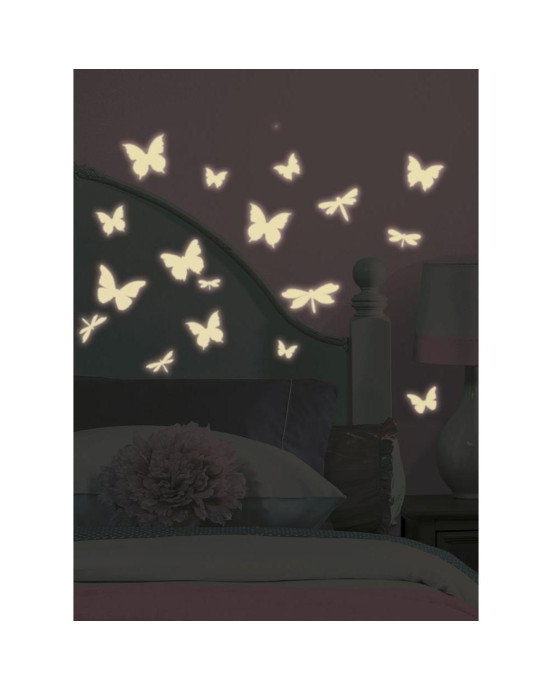RoomMates. Αυτοκόλλητα τοίχου φωσφορίζοντα Πεταλούδες